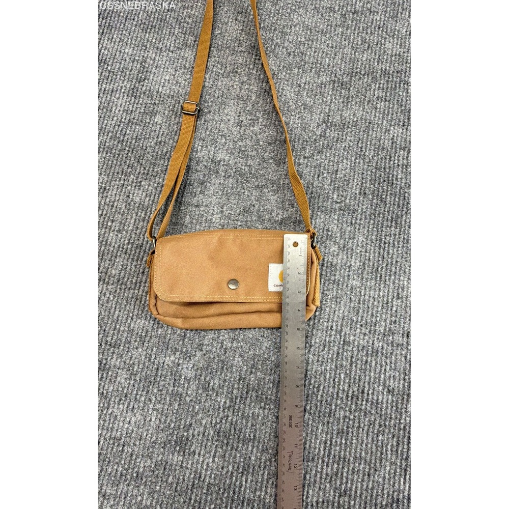 Carhartt Brown Canvas Small Crossbody Bag Utility Pouch Adjustable Strap - Picture 8 of 10